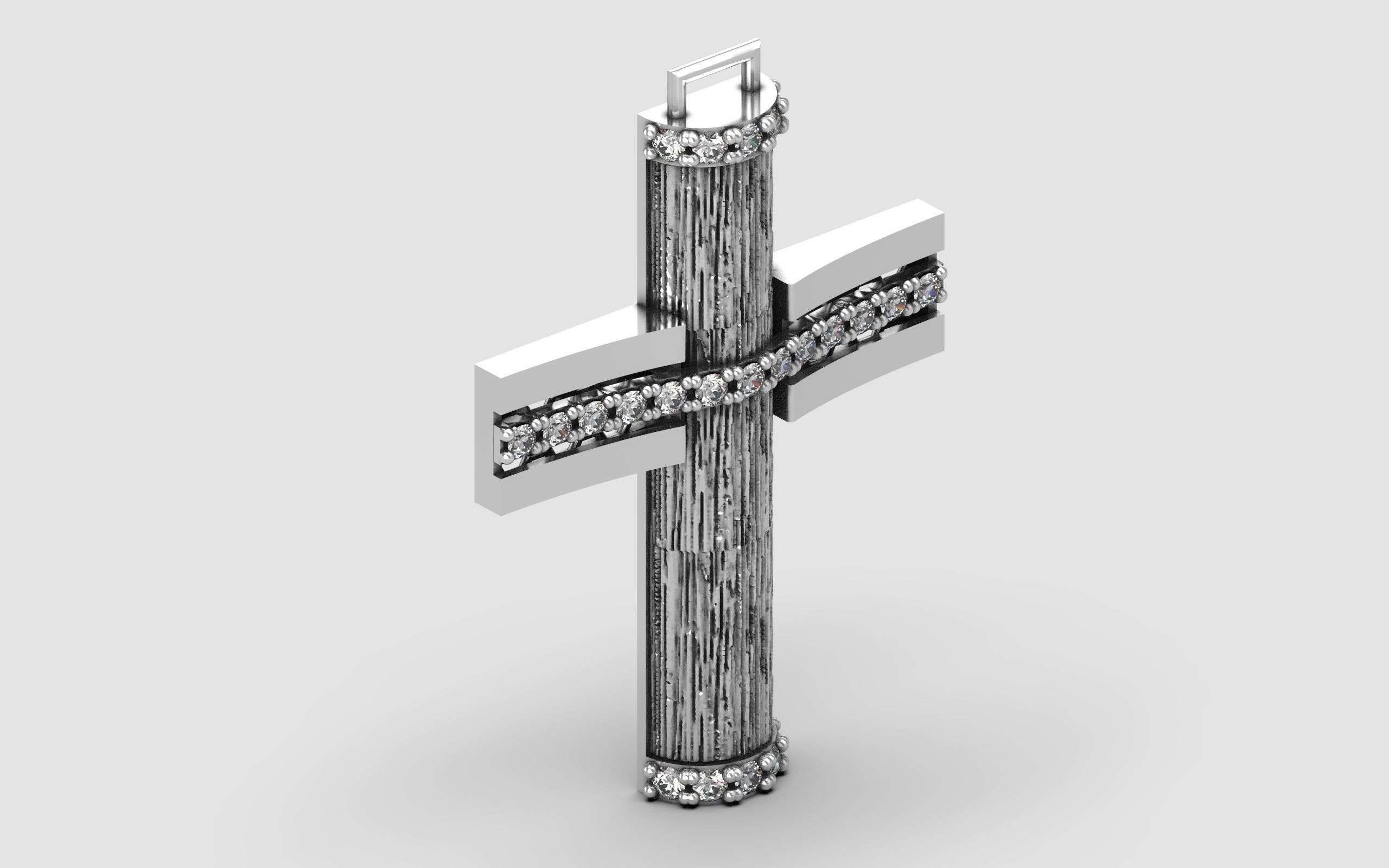 Cross patterned cross with texture saint jesus cristian 7 3D print model_21