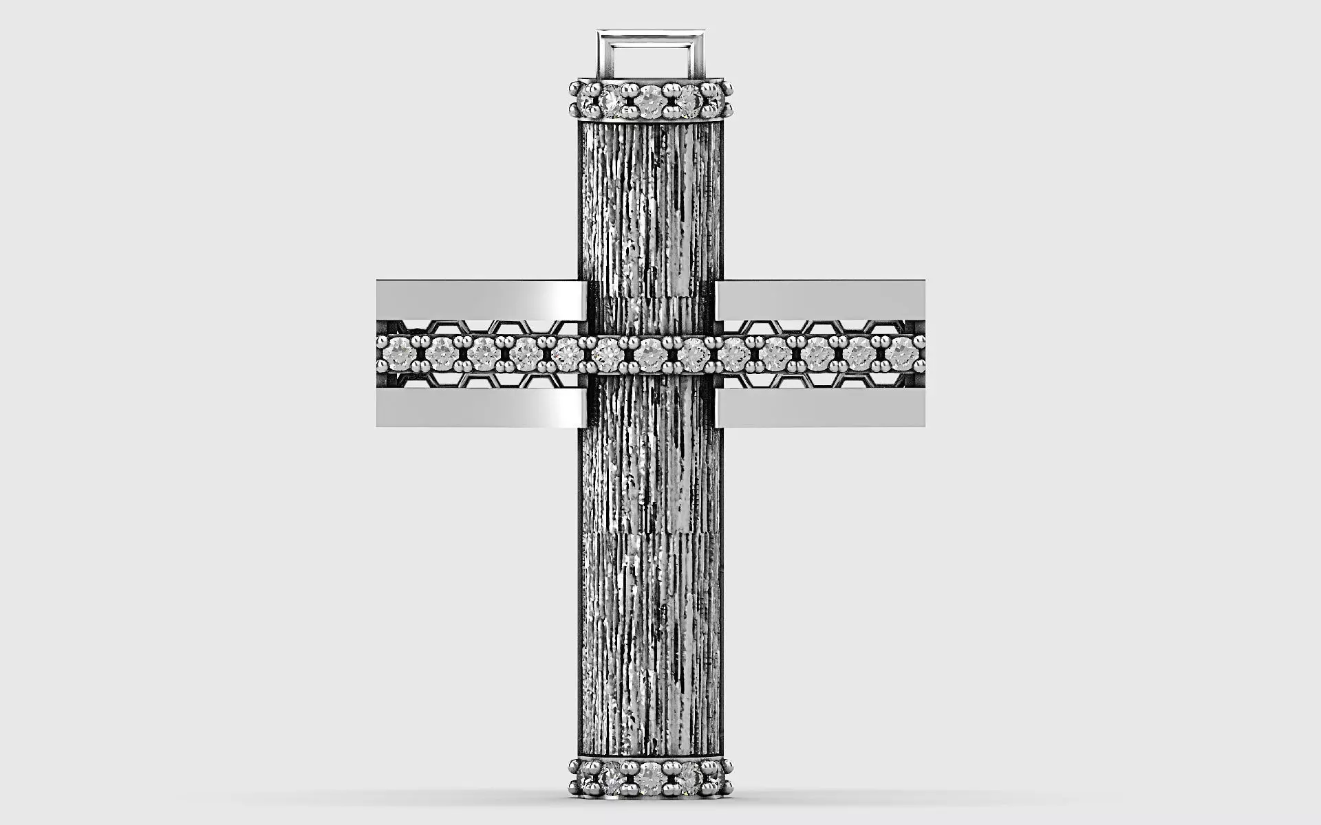 Cross patterned cross with texture saint jesus cristian 7 3D print model_0
