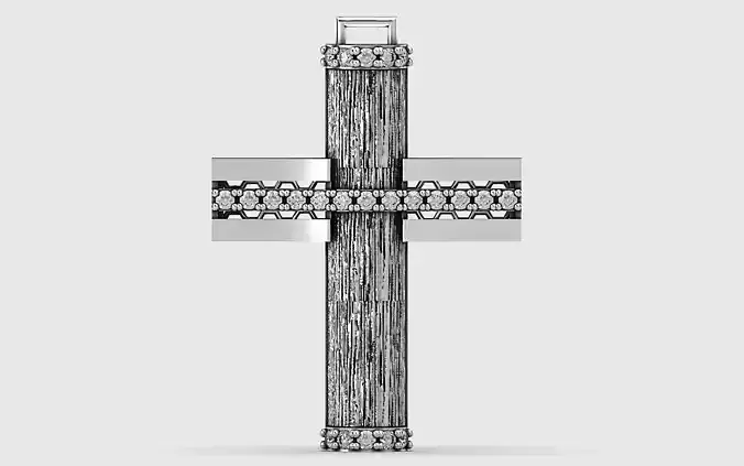 Cross patterned cross with texture saint jesus cristian 7 3D print model
