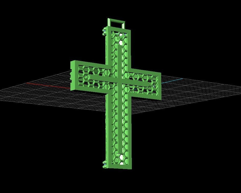 Cross patterned cross with texture saint jesus cristian 7 3D print model_15