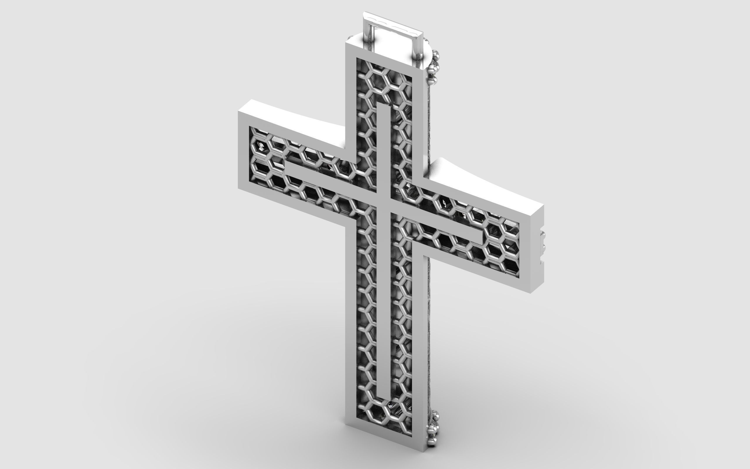 Cross patterned cross with texture saint jesus cristian 7 3D print model_2