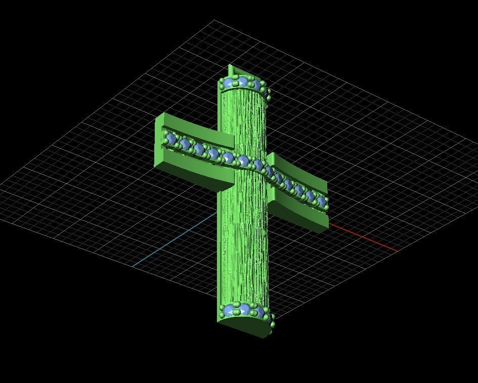 Cross patterned cross with texture saint jesus cristian 7 3D print model_13