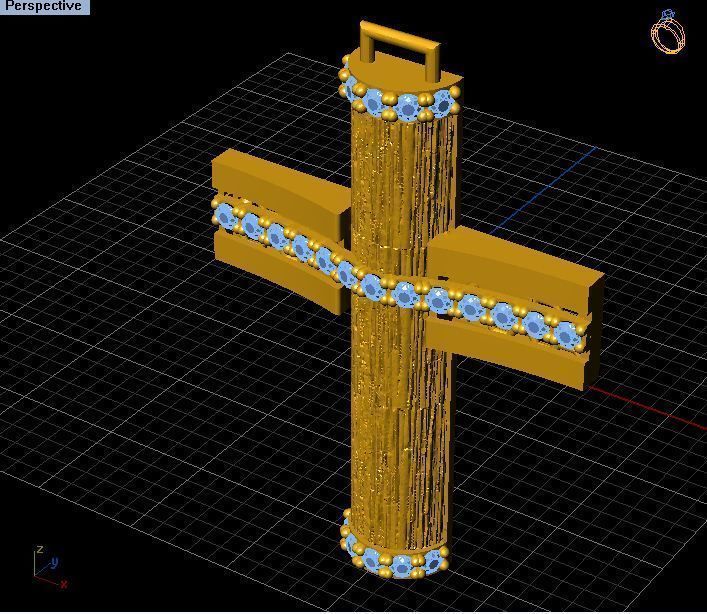 Cross patterned cross with texture saint jesus cristian 7 3D print model_20