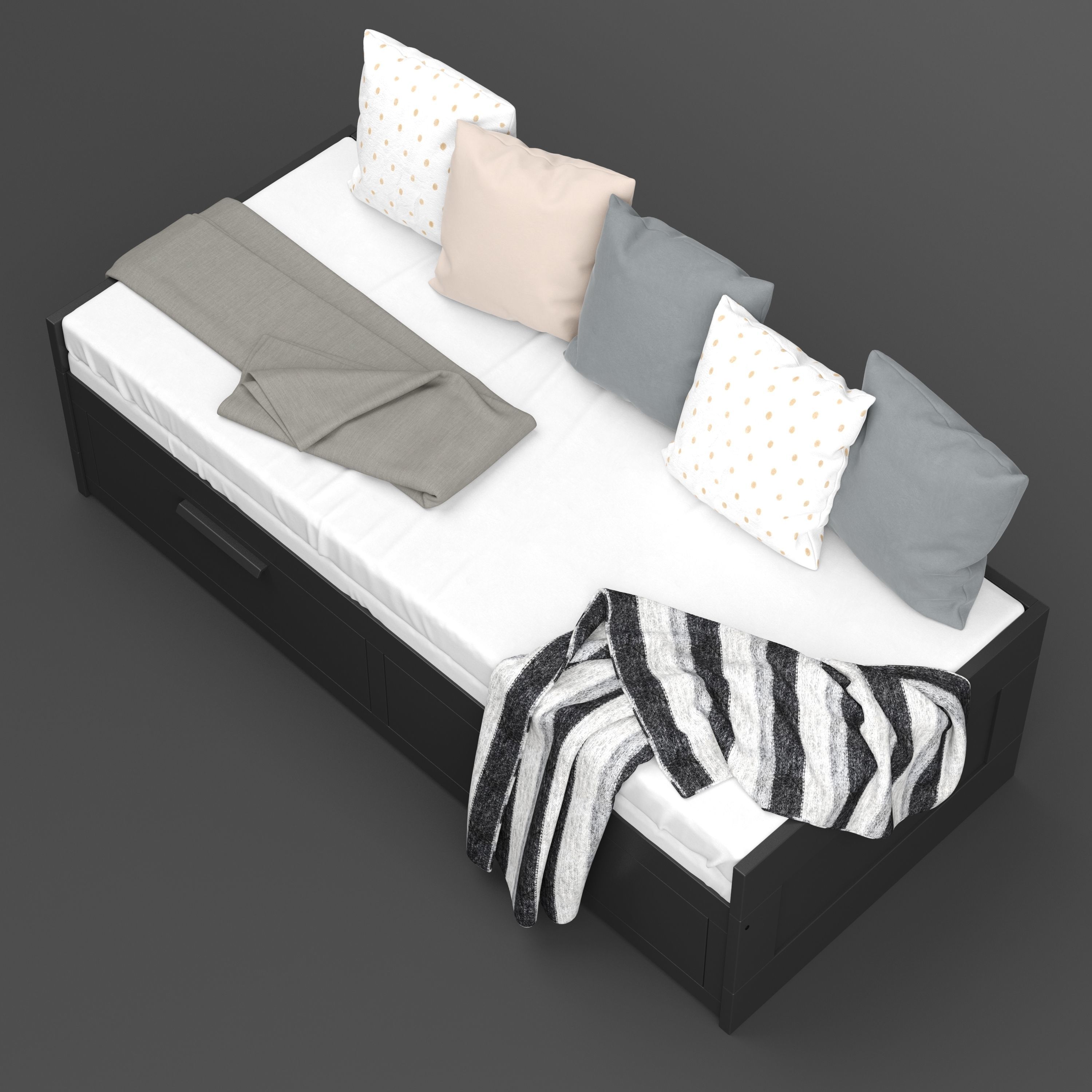Ikea Brimnes bed 3D model_6