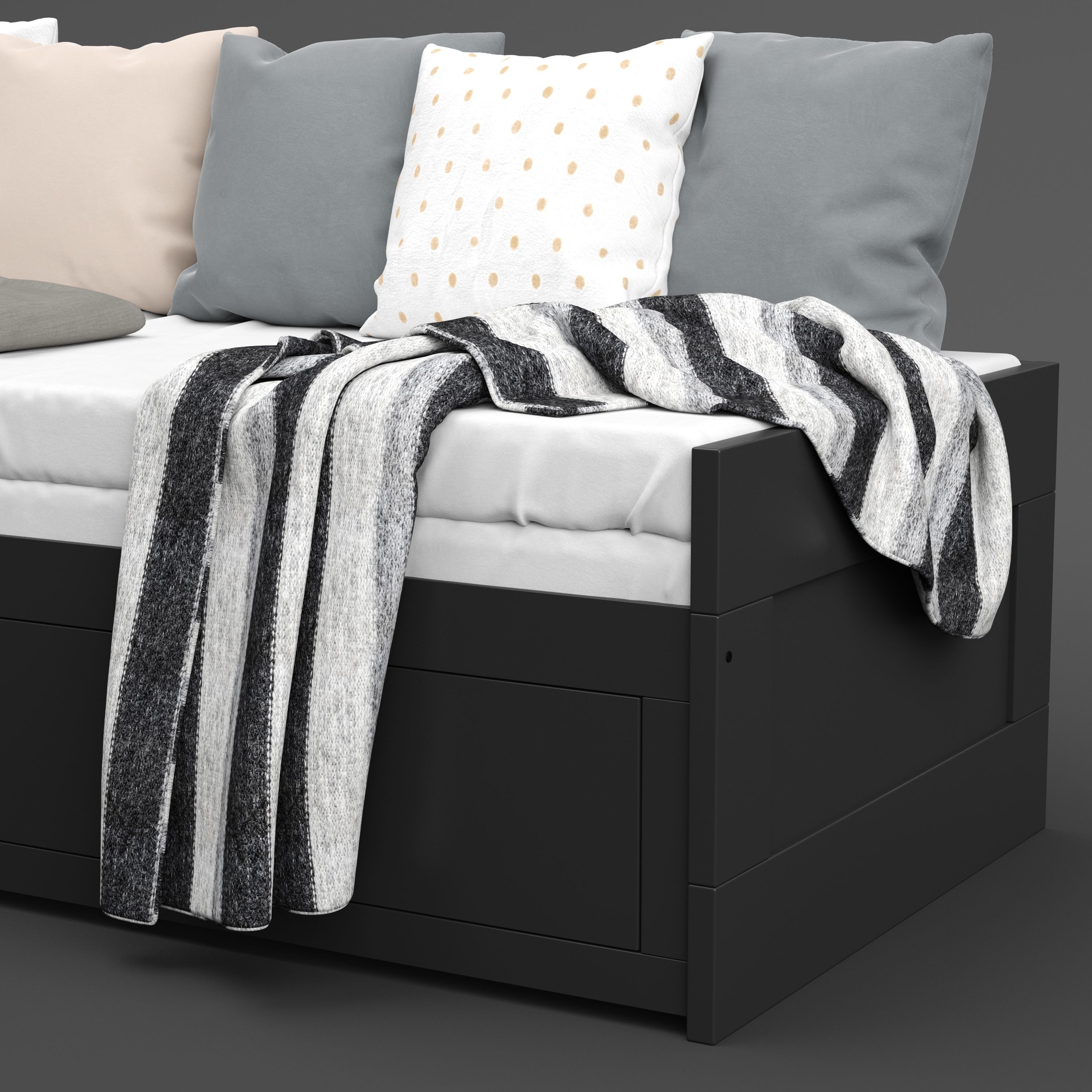 Ikea Brimnes bed 3D model_5