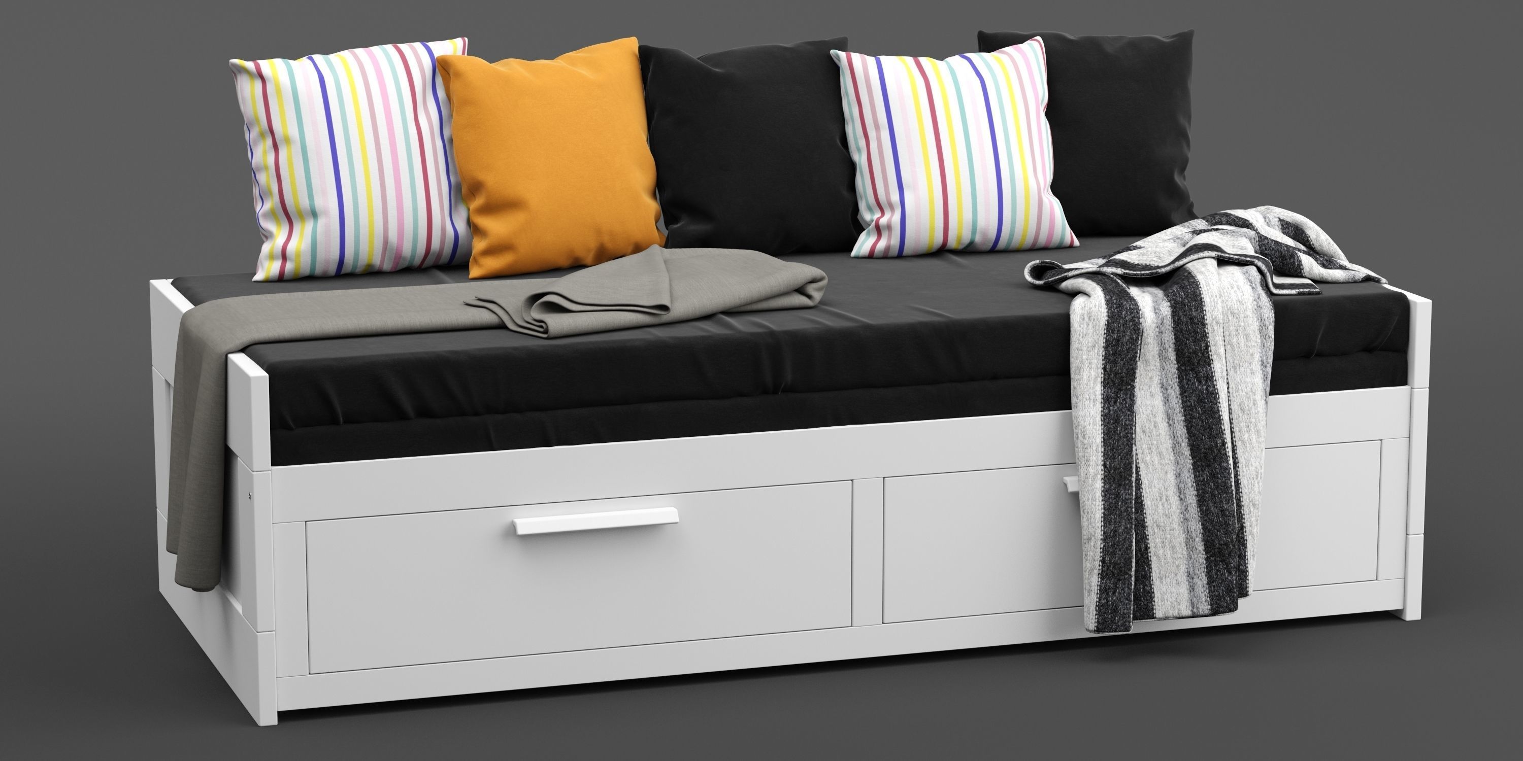 Ikea Brimnes bed 3D model_2