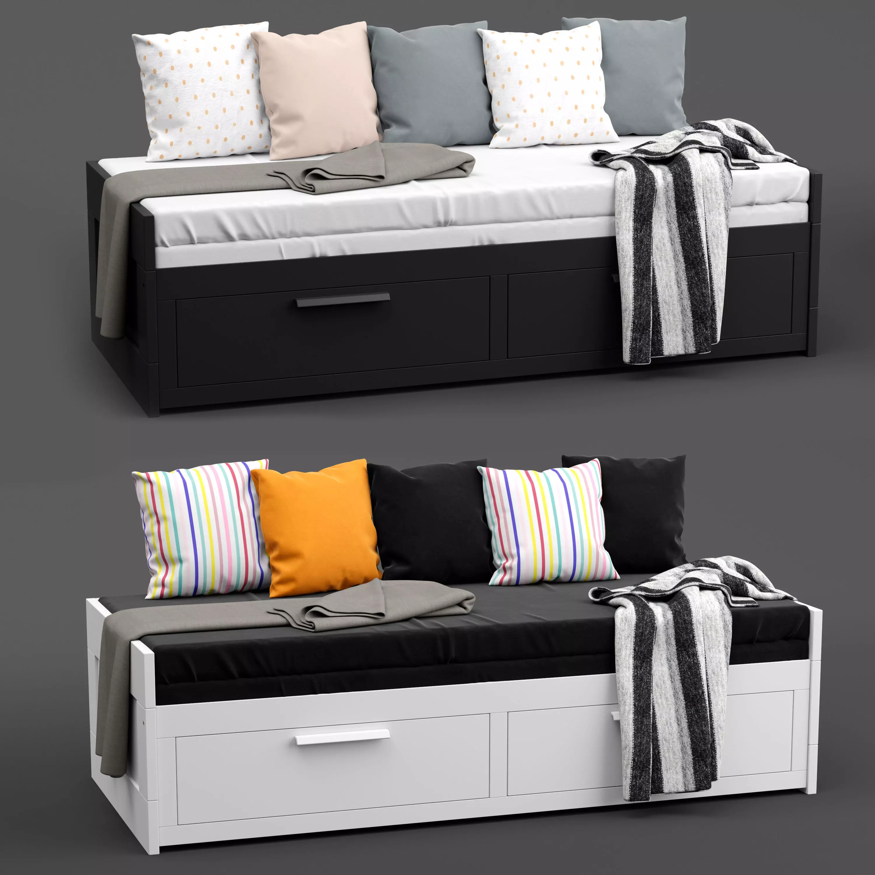 Ikea Brimnes bed 3D model_0