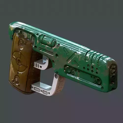 Gun scifi 3d model scifi Low-poly Low-poly 3D model Low-poly 