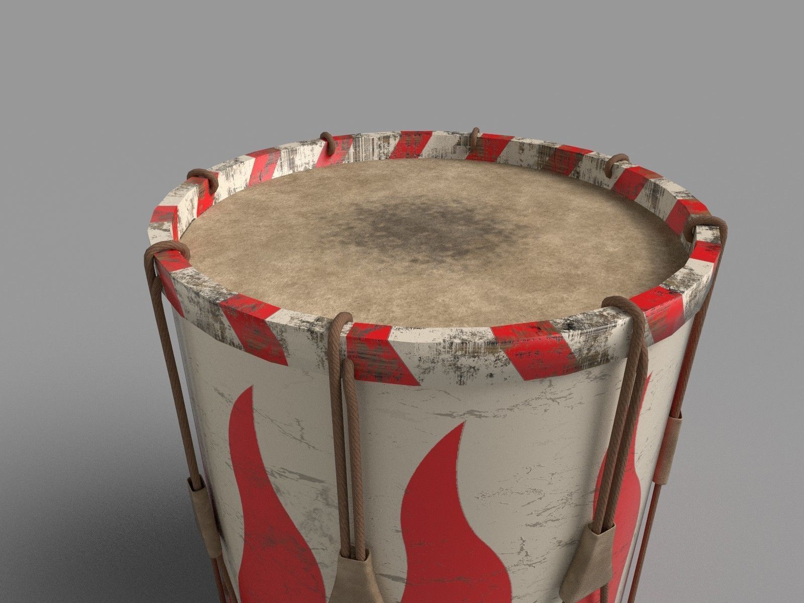 Landsknechtstrommel djembe drum 3D model_1