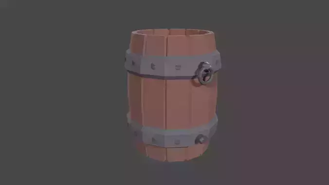 Barrel low poly game ready