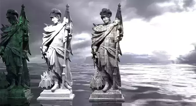 Tribal Warrior Statue Standing Tall 