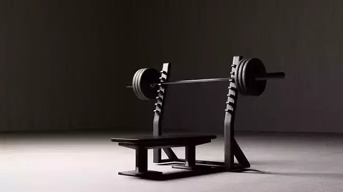 Bench Press Plates and Barbell