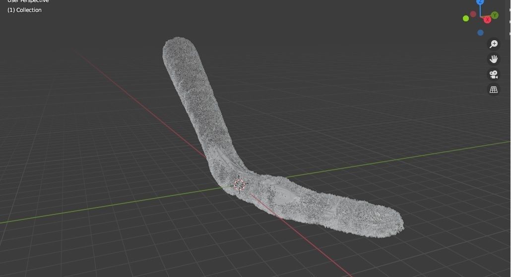 tree branch with moss 3D model_2