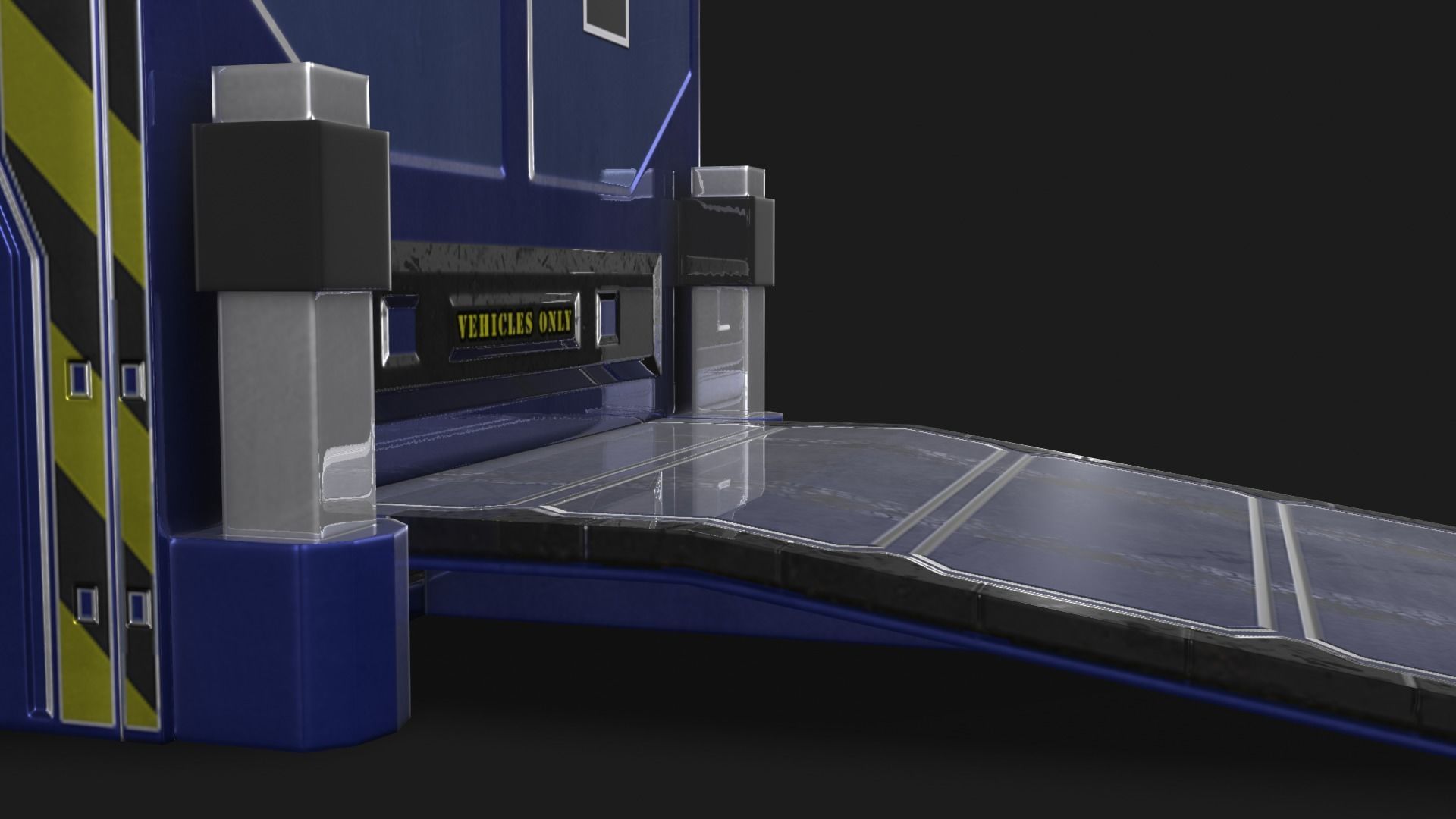 Square Portal Low-poly 3D model_8