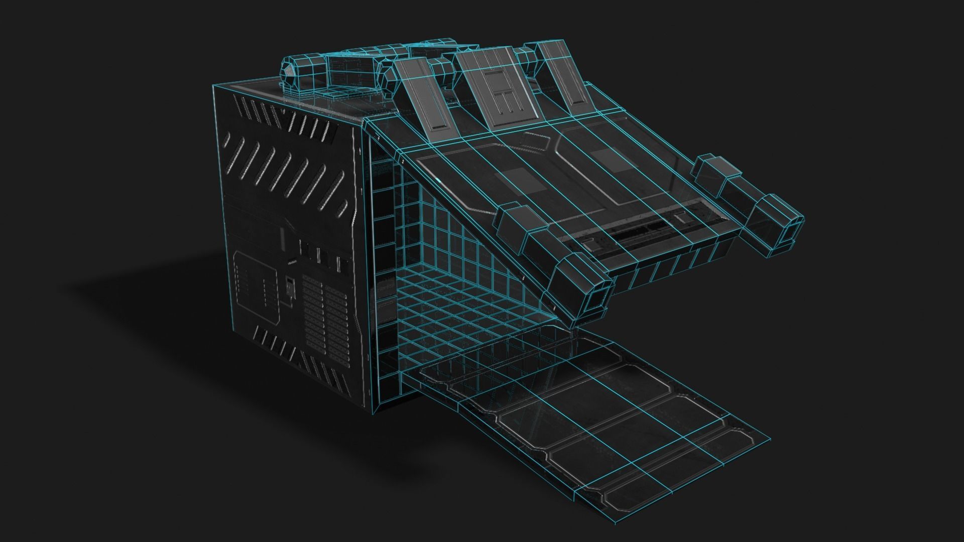 Square Portal Low-poly 3D model_22