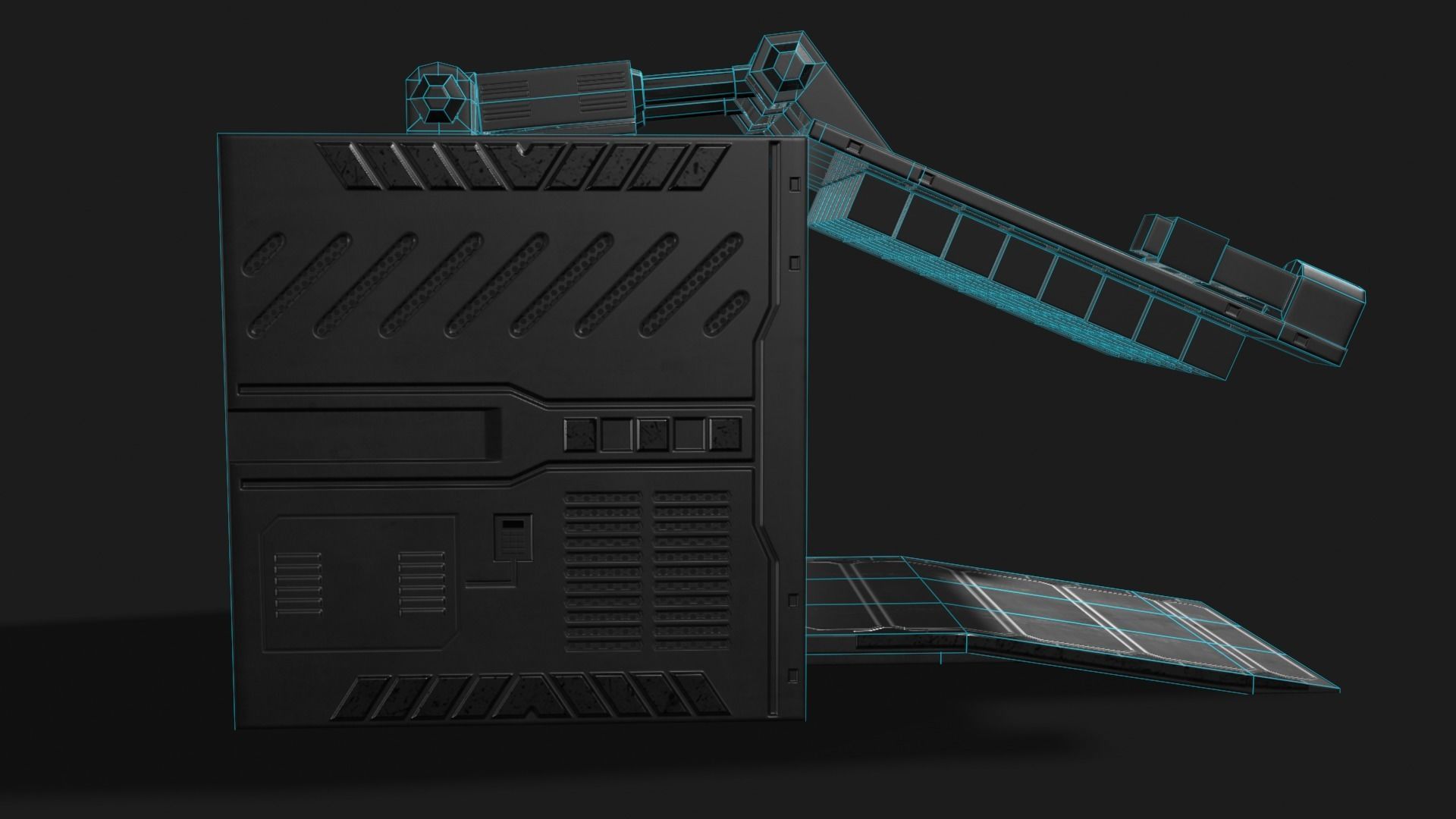 Square Portal Low-poly 3D model_23