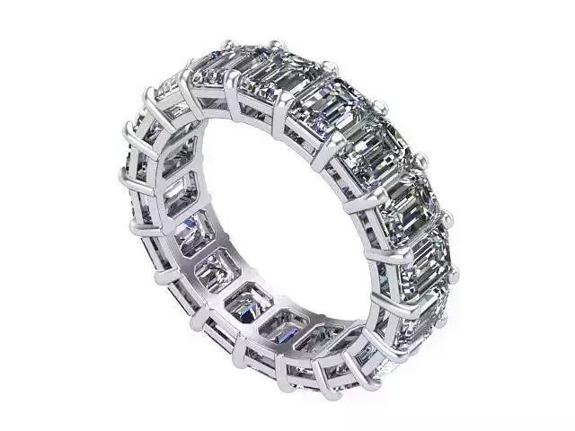 Emerald Cut Diamond Infinity Band