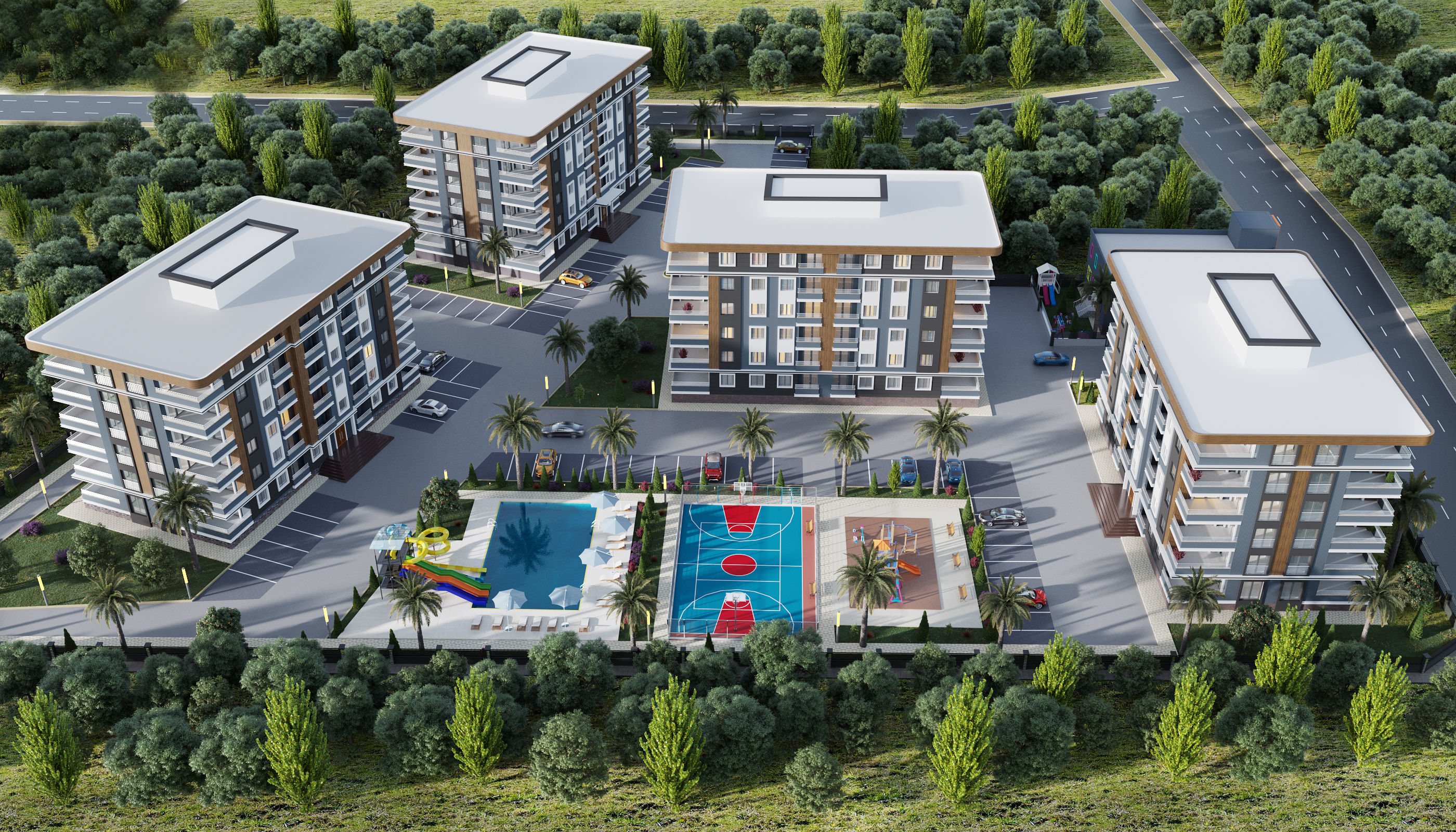 BUILDING PROJECT MODELED WITH QUALITY 3D MAX AND SKETCHUP Low-poly 3D model_5