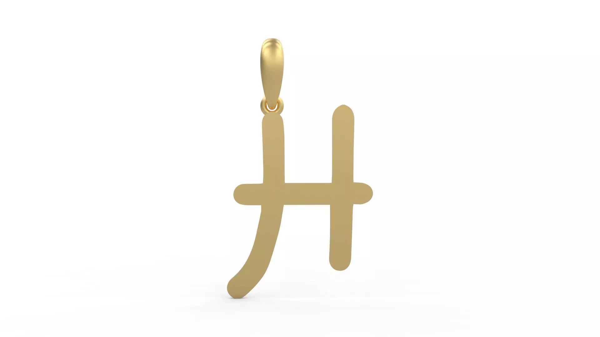 Initial Letters Pendant Hakubo H 3D print model_0