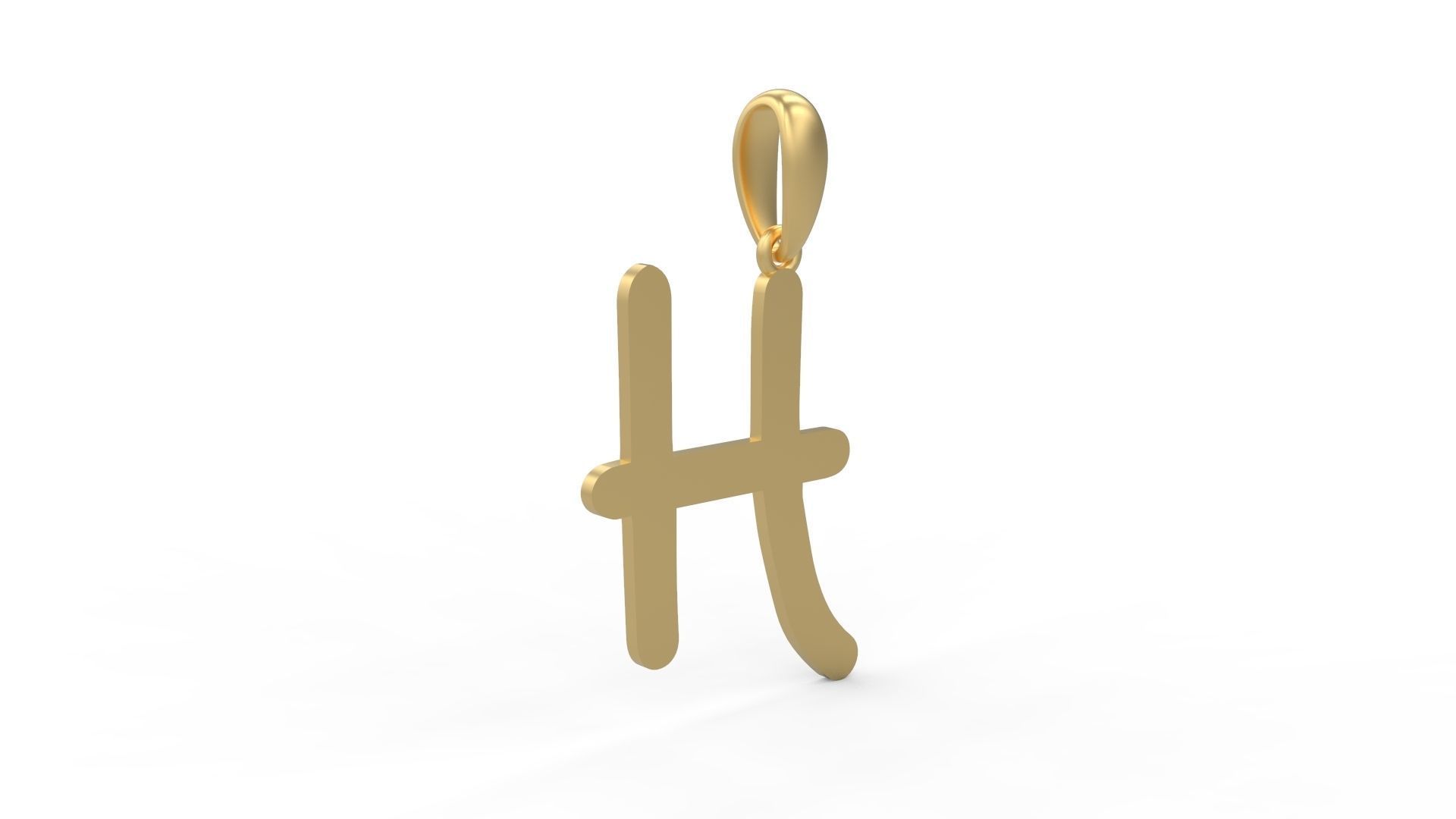 Initial Letters Pendant Hakubo H 3D print model_3