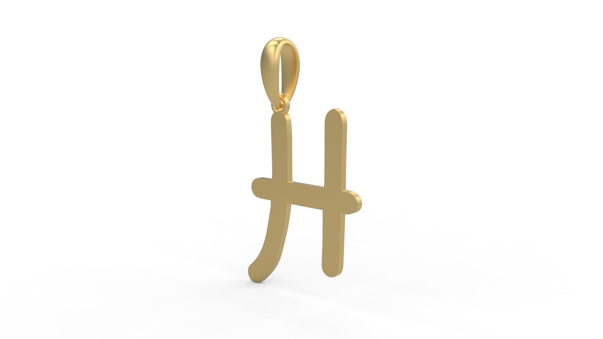 Initial Letters Pendant Hakubo H 3D print model_1