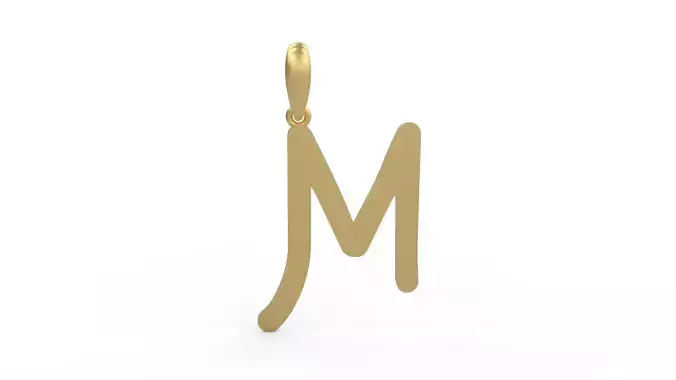 Initial Letters Pendant Hakubo M 3D print model
