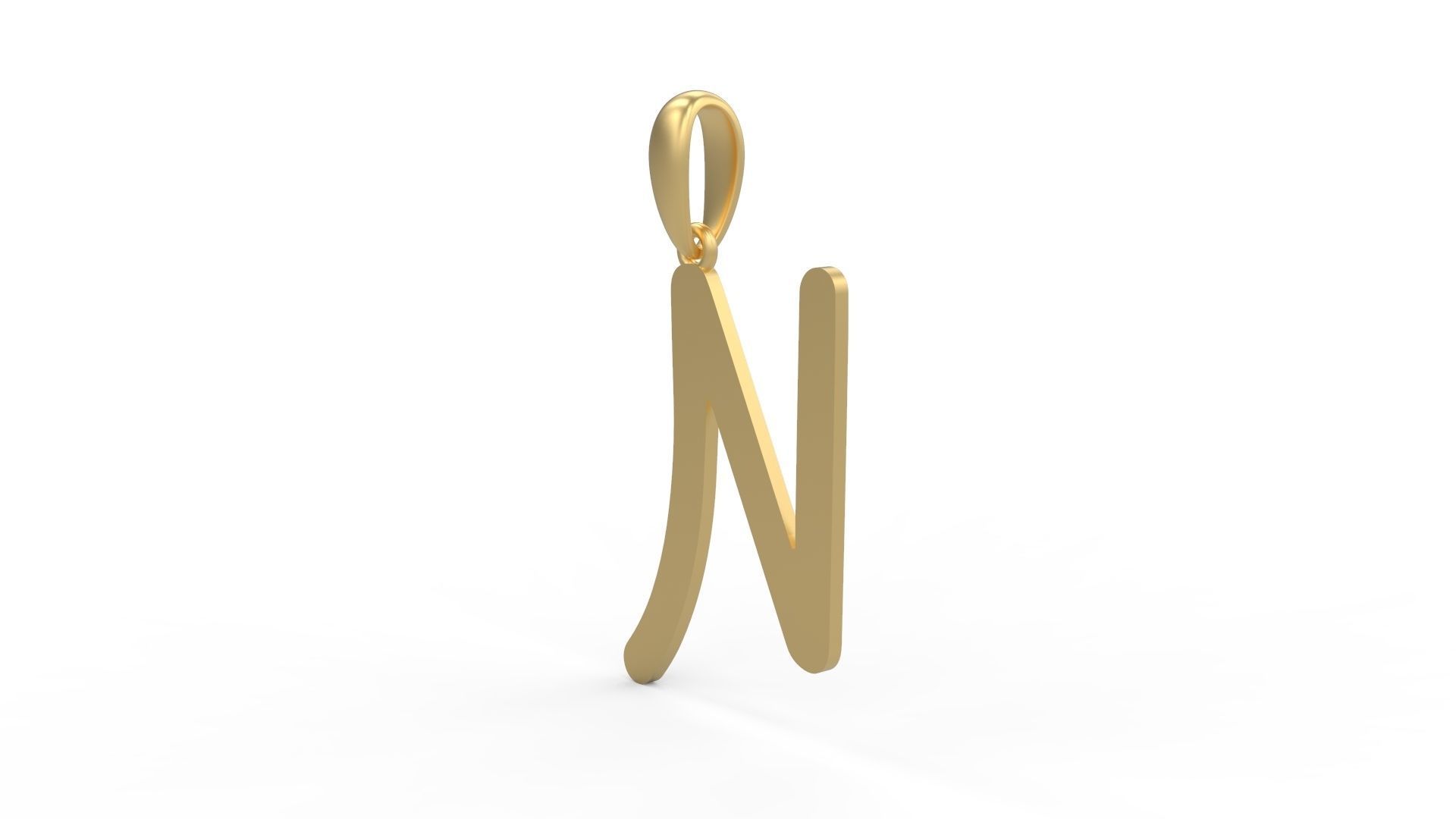 Initial Letters Pendant Hakubo N 3D print model_1