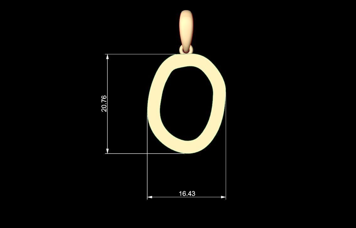Initial Letters Pendant Hakubo O 3D print model_5