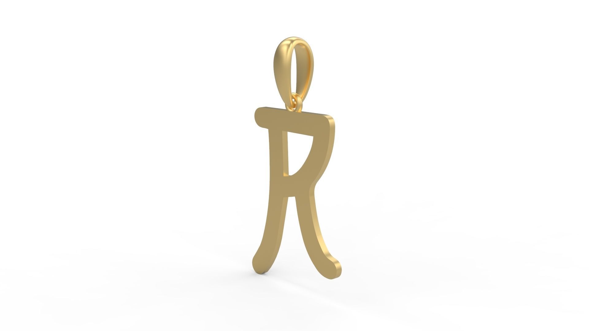 Initial Letters Pendant Hakubo R 3D print model_1