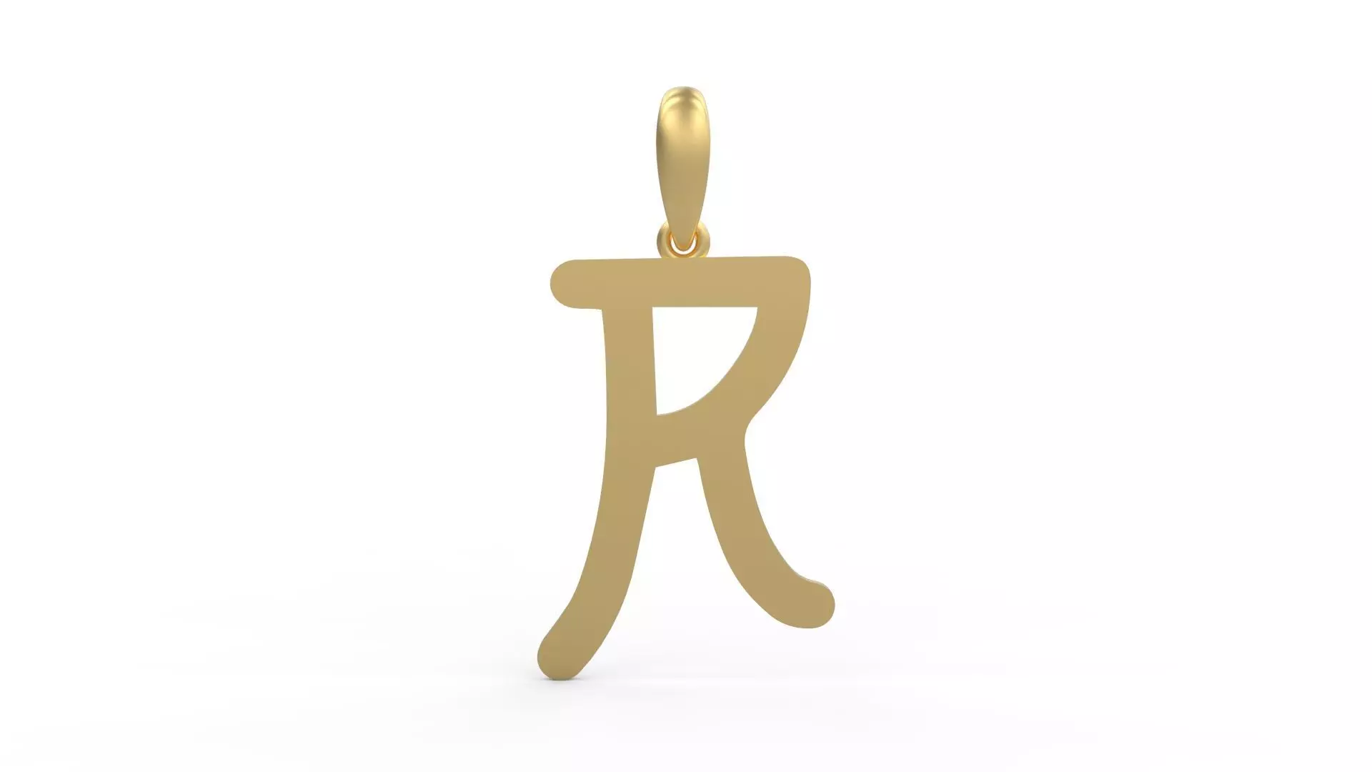 Initial Letters Pendant Hakubo R 3D print model_0