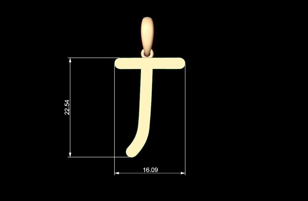 Initial Letters Pendant Hakubo T 3D print model_5