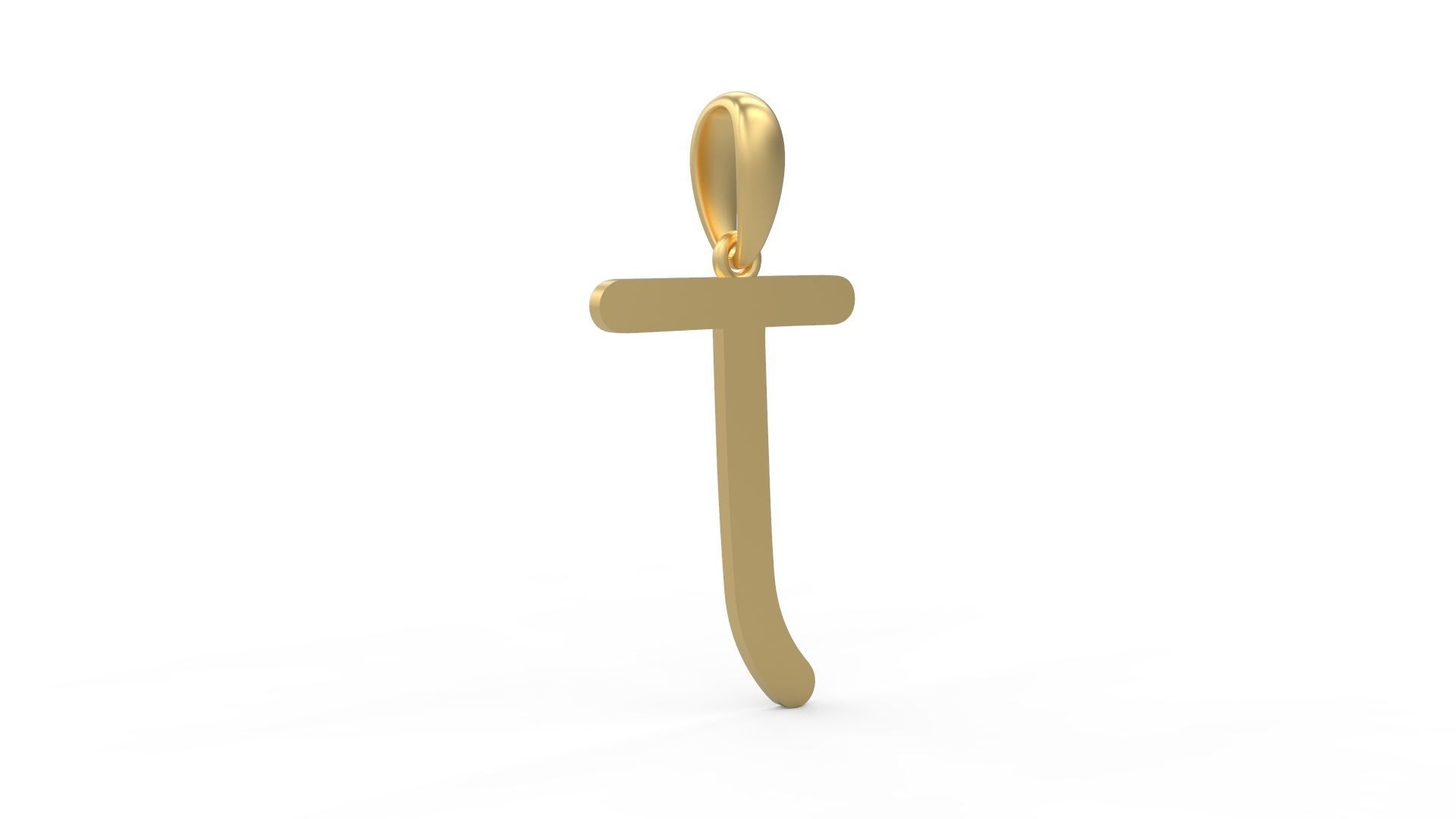 Initial Letters Pendant Hakubo T 3D print model_3