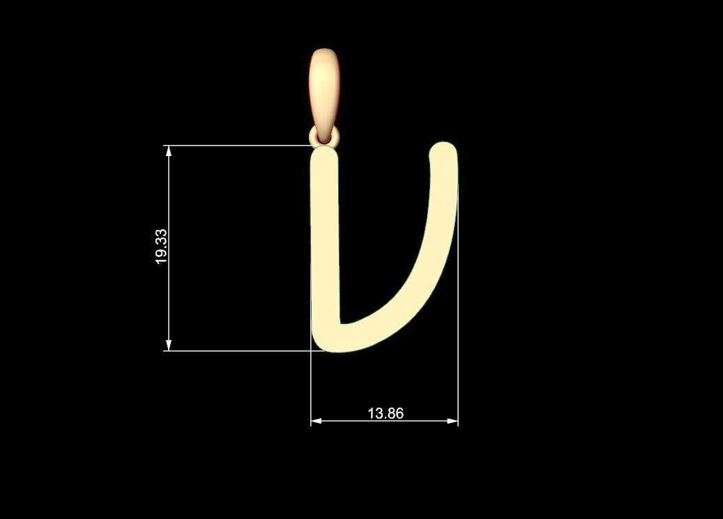 Initial Letters Pendant Hakubo V 3D print model_5