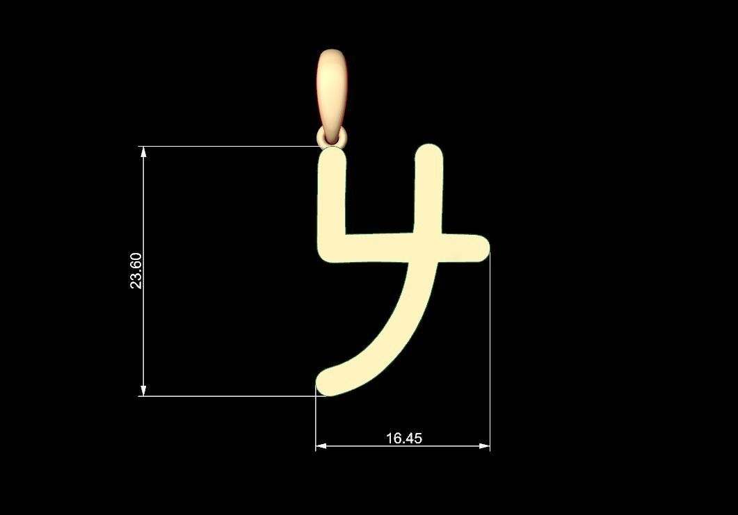 Initial Letters Pendant Hakubo Y 3D print model_5