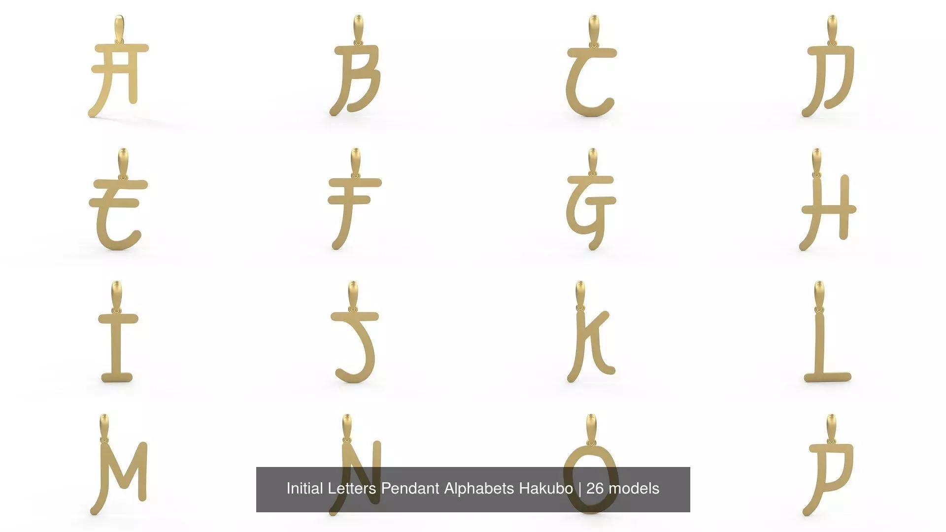 Initial Letters Pendant Alphabets Hakubo 3D Model Collection_0