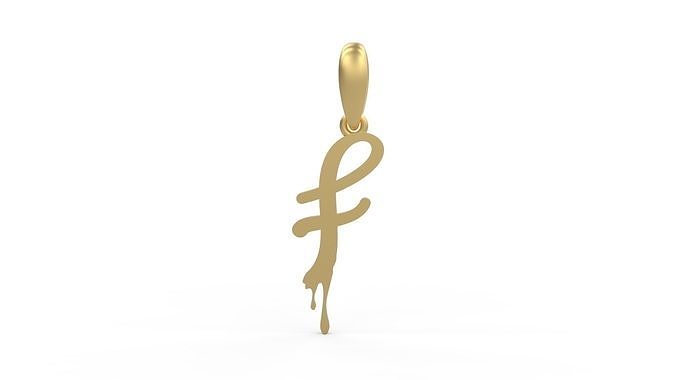 Initial Letters Pendant Halloween Party F 3D print model