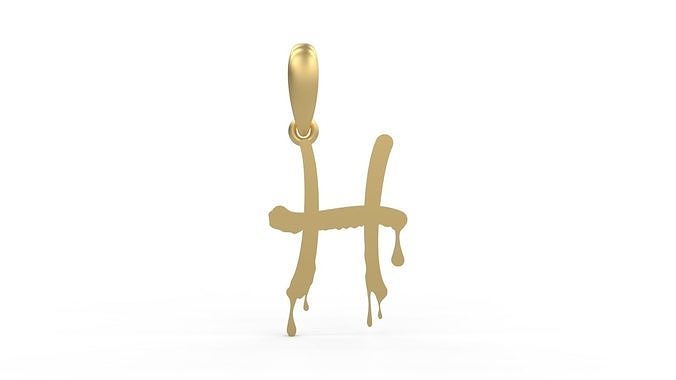Initial Letters Pendant Halloween Party H 3D print model