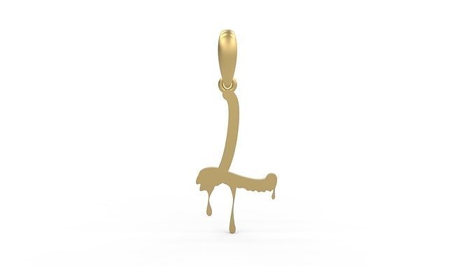Initial Letters Pendant Halloween Party L 3D print model