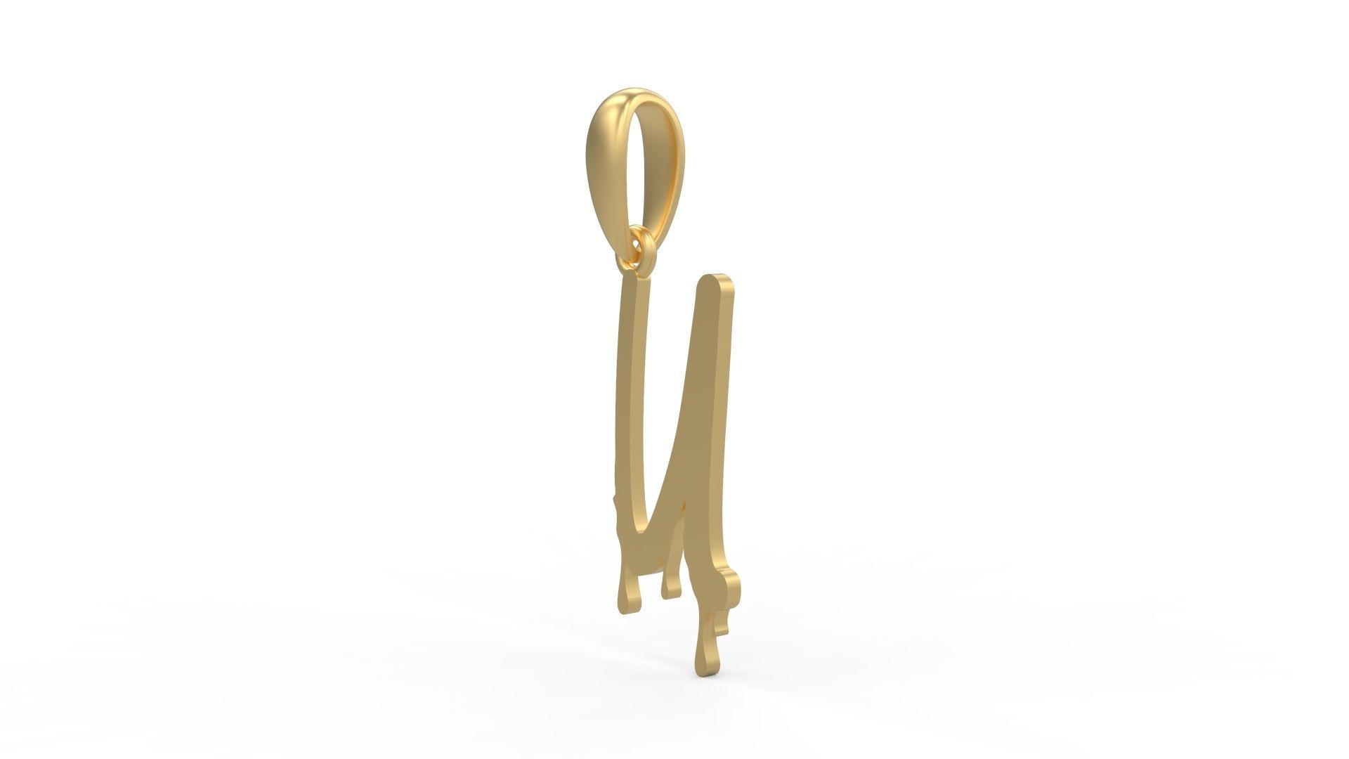 Initial Letters Pendant Halloween Party U 3D print model_1