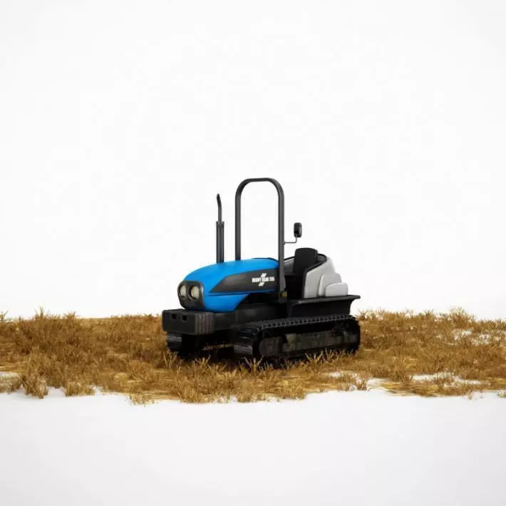 Modern Blue Farming Tractor 3D model_0