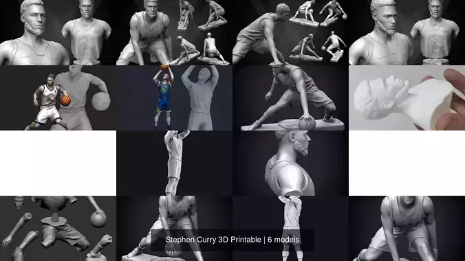 Stephen Curry 3D Printable 3D Model Collection