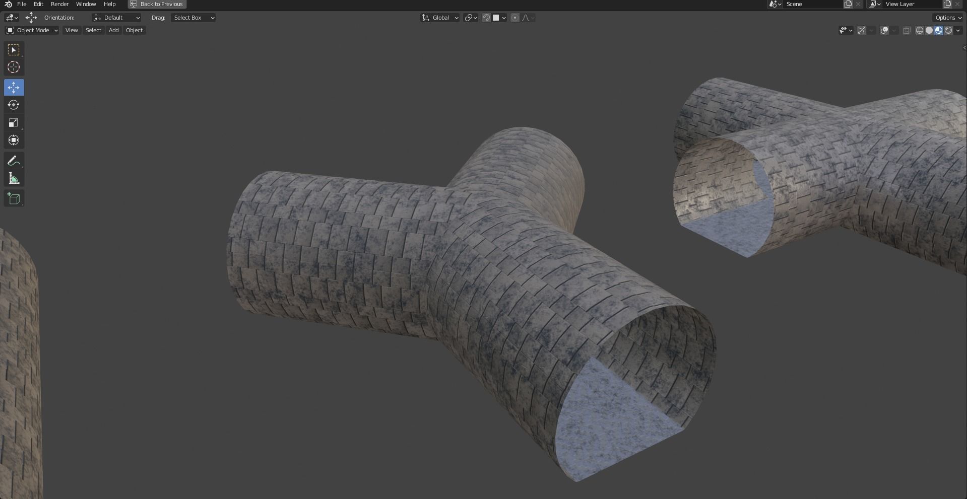 Tunnels - Modular segments Low-poly 3D model_13