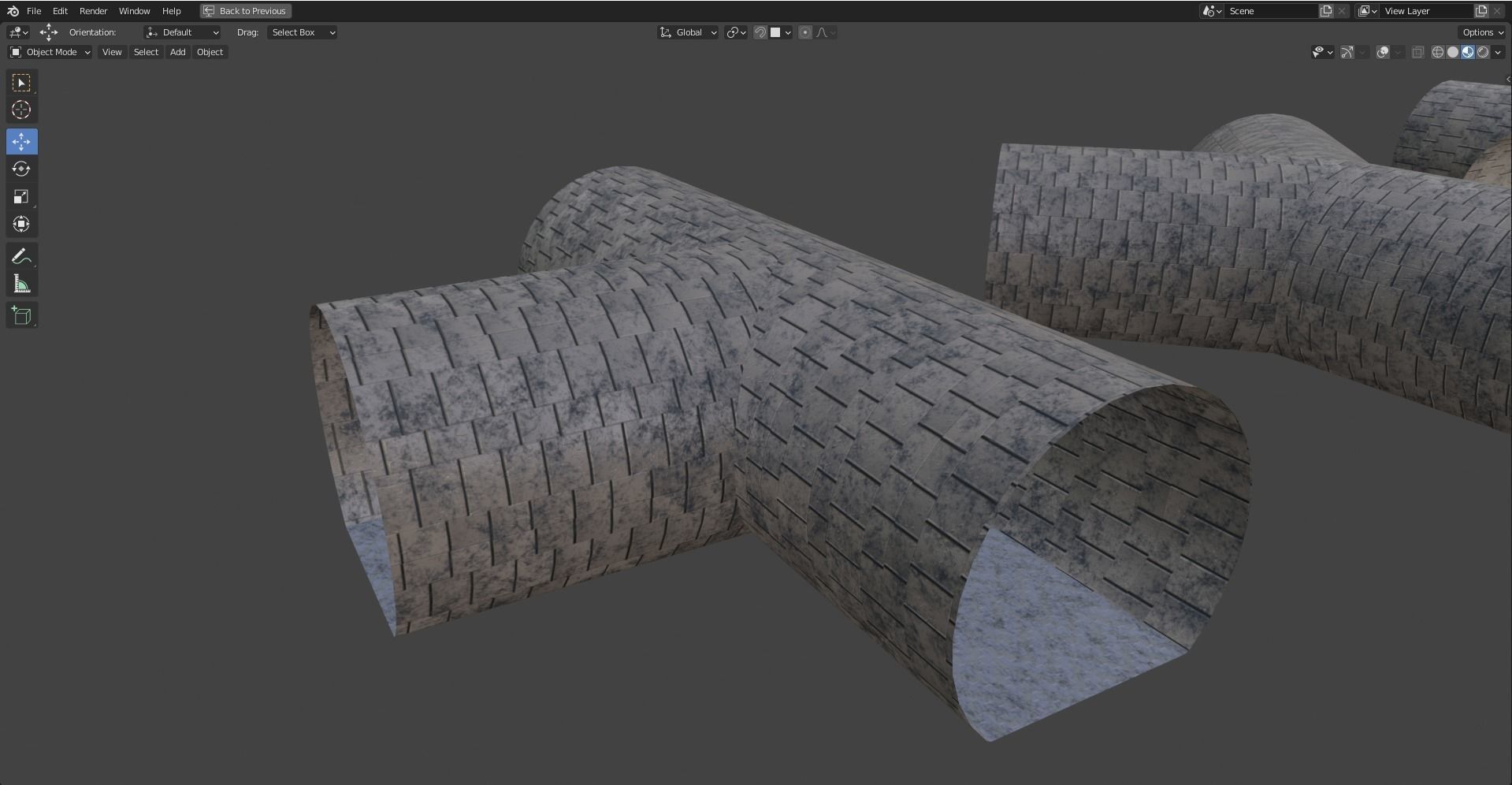 Tunnels - Modular segments Low-poly 3D model_10