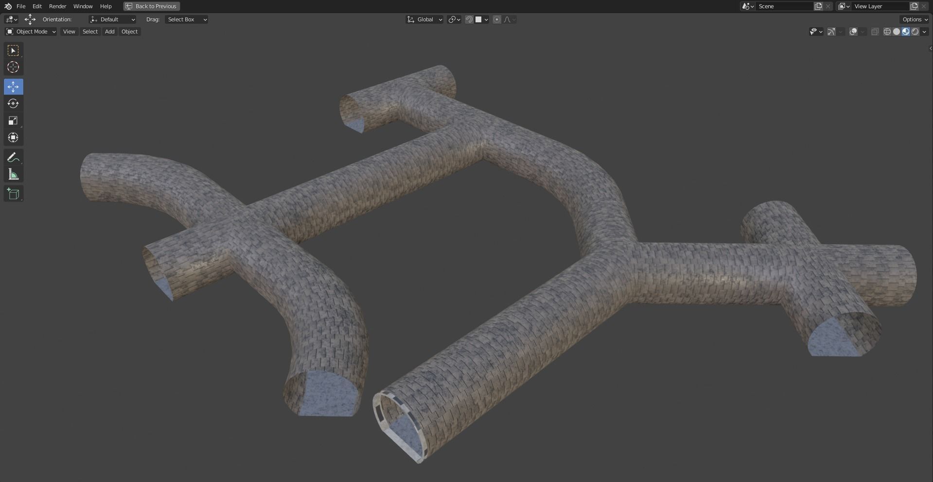 Tunnels - Modular segments Low-poly 3D model_20