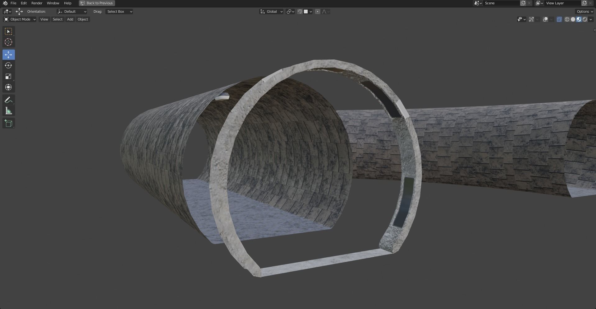 Tunnels - Modular segments Low-poly 3D model_4
