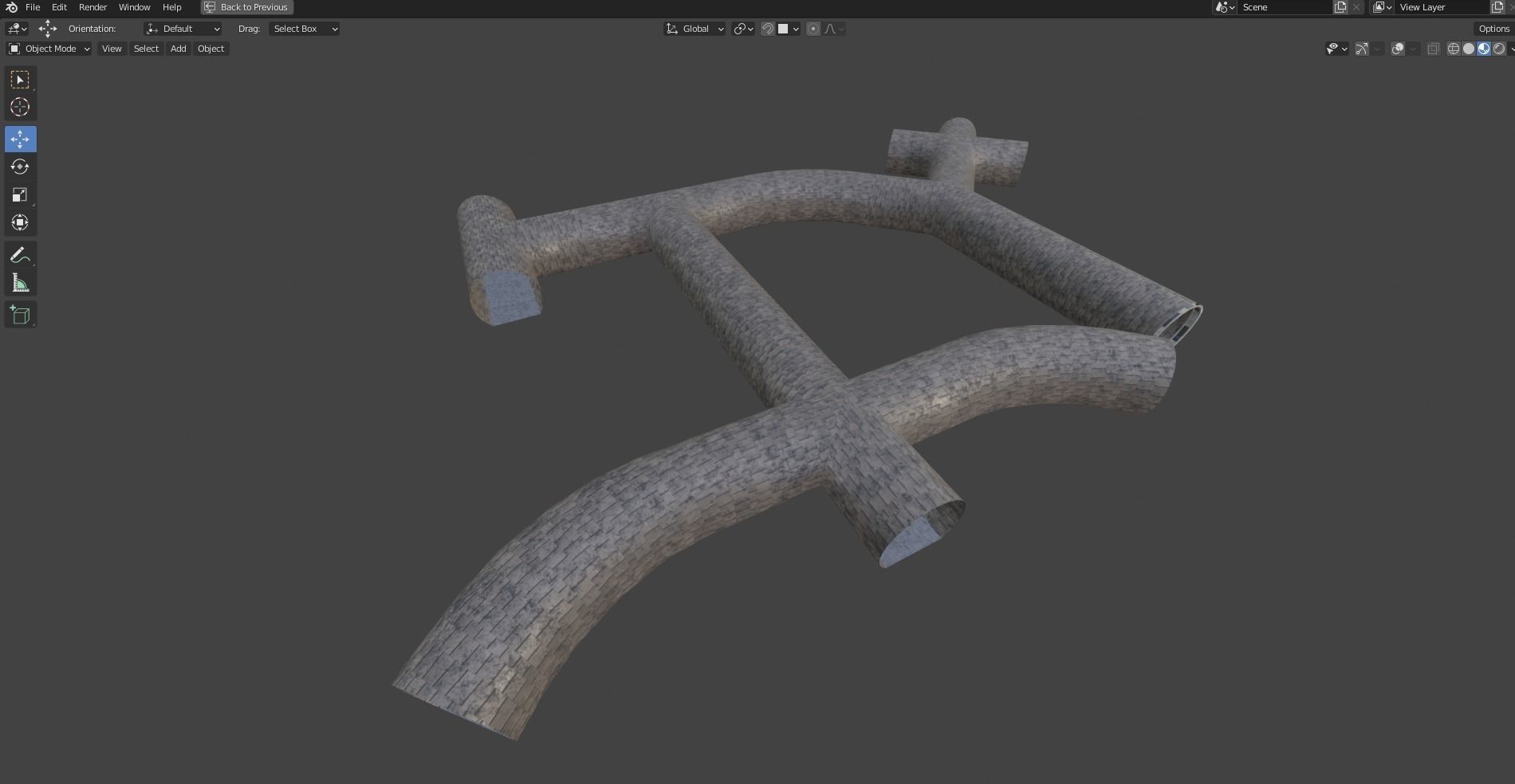 Tunnels - Modular segments Low-poly 3D model_21