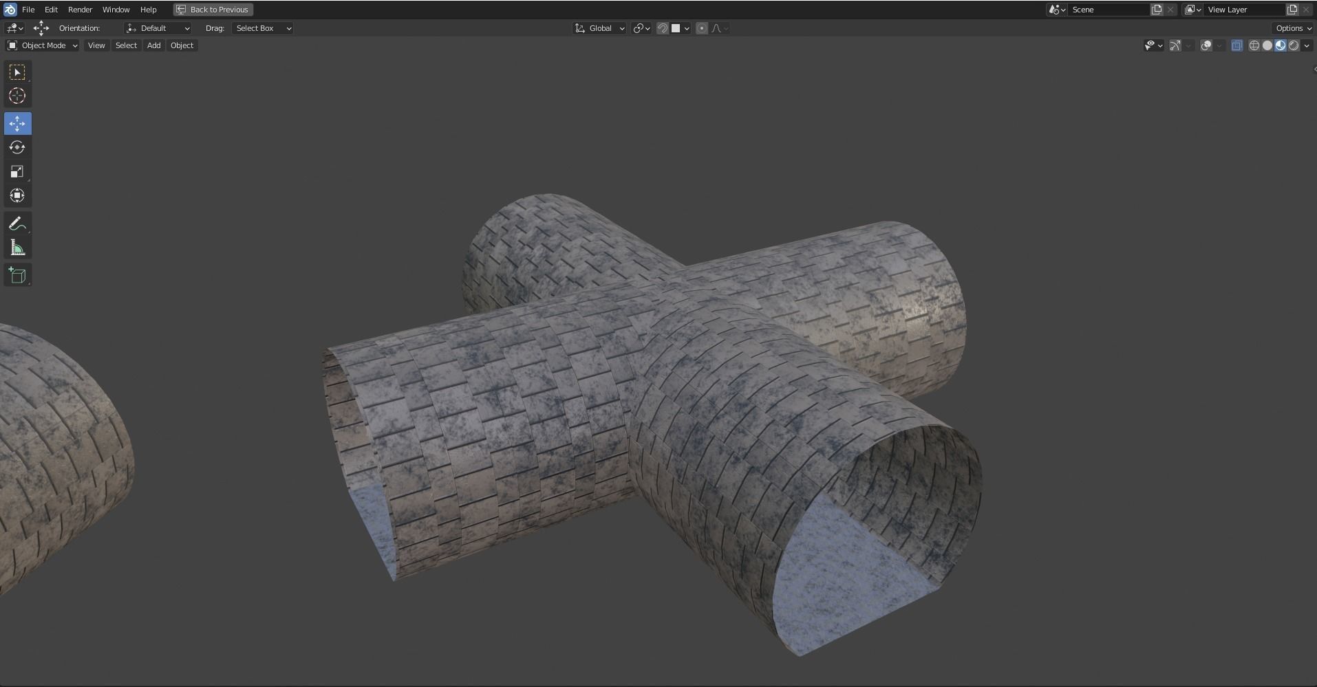 Tunnels - Modular segments Low-poly 3D model_16