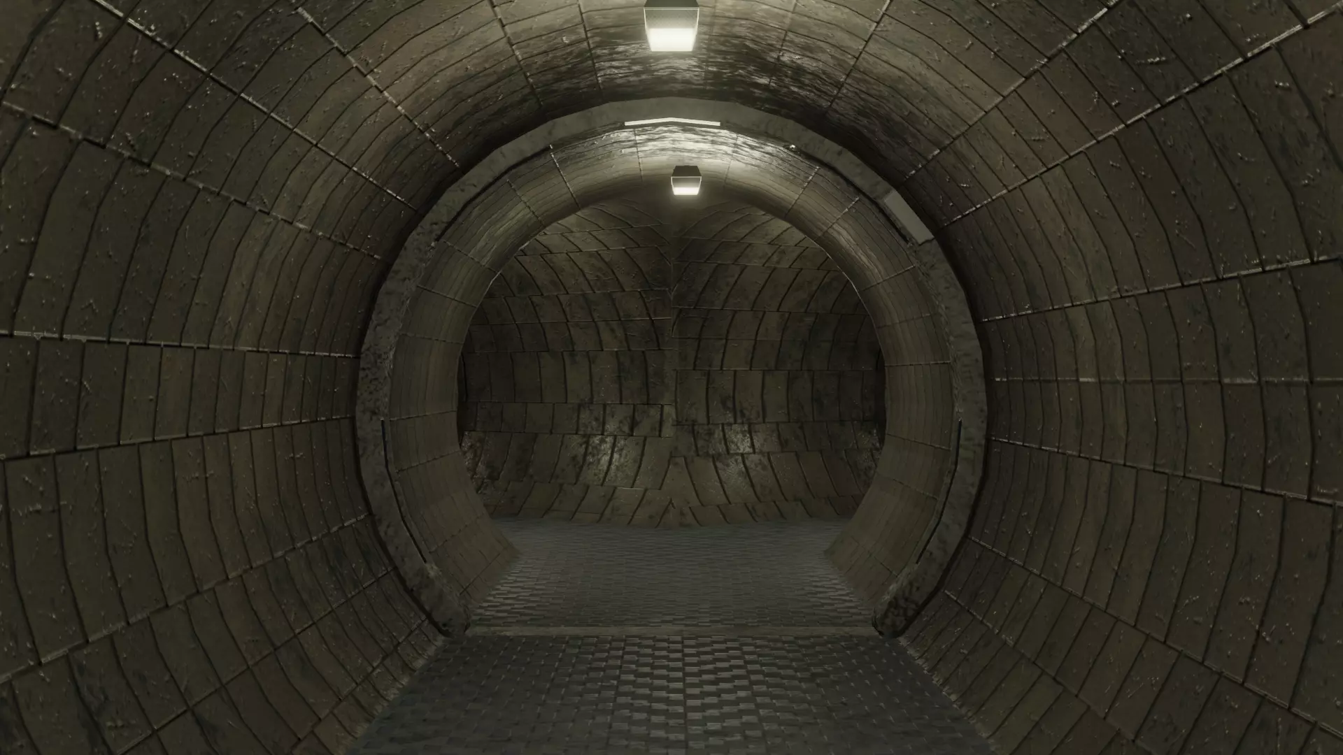 Tunnels - Modular segments Low-poly 3D model_0