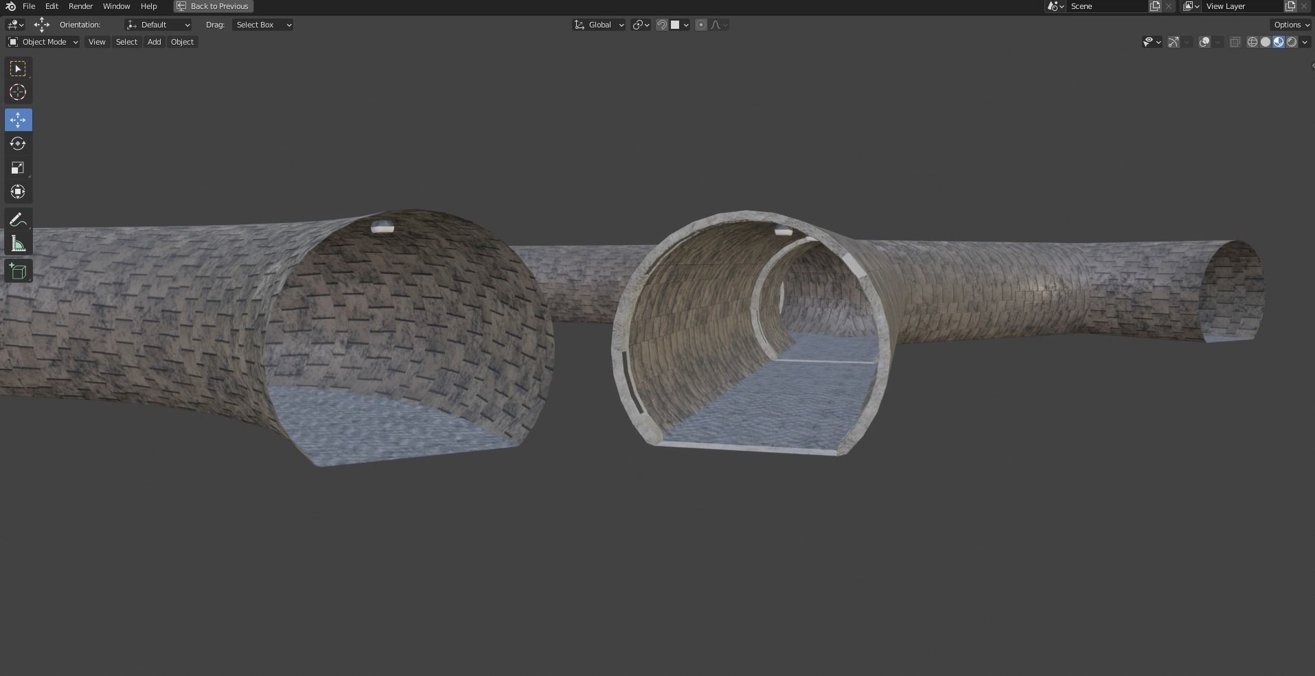 Tunnels - Modular segments Low-poly 3D model_22