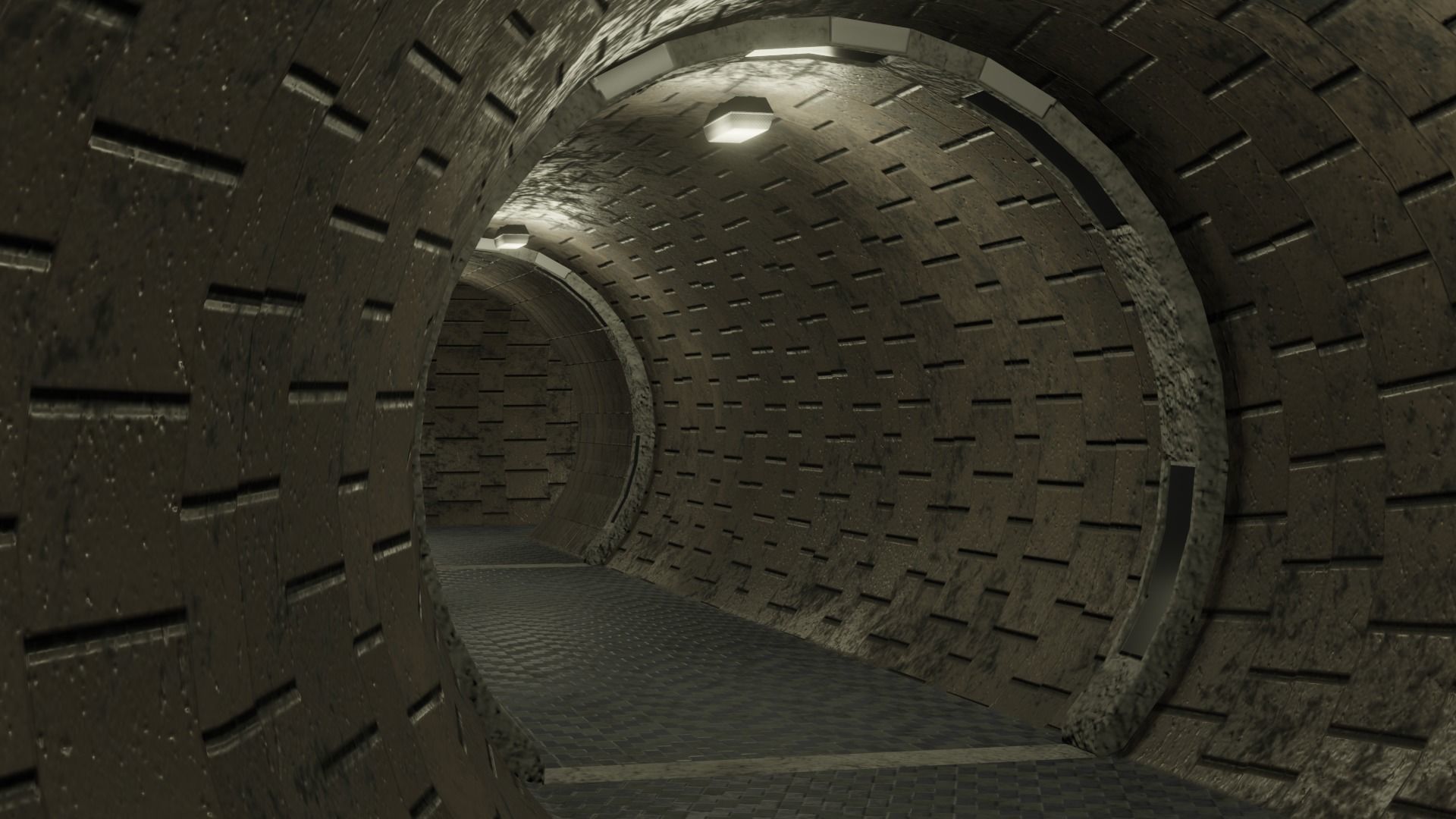 Tunnels - Modular segments Low-poly 3D model_2
